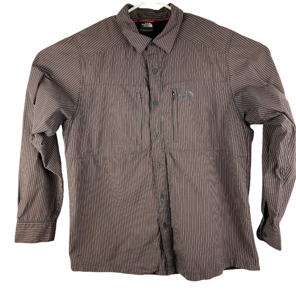 The North Face Shirt Mens Vented Fishing Long Sleeve Button Up Red Black Large